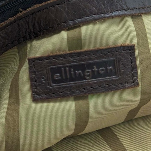 Ellington Tan Leather Double Handle Satchel Bag Soft Sided Zip Close - Picture 9 of 9